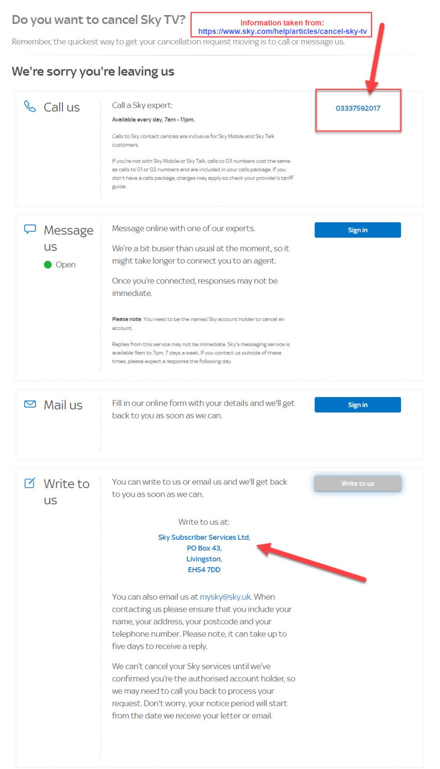 How To Cancel Sky Tv Broadband Cancelation Number 0337592017
